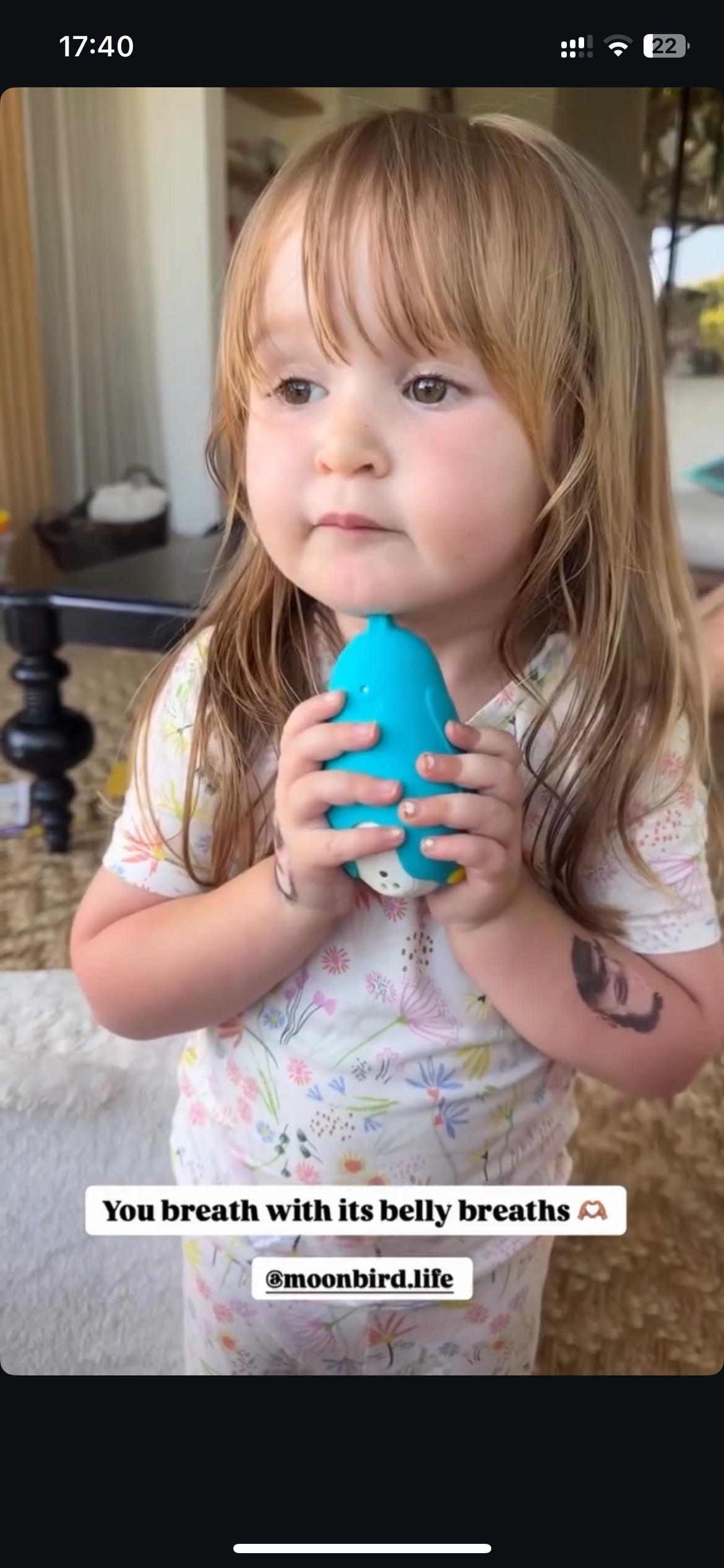 Child using moonbuddy during anxious moment